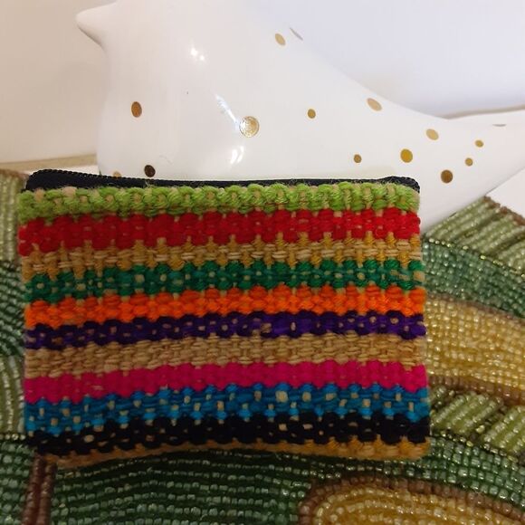 PERU, Homemade Coin Purses, set of 2 Aztec Southwestern Design - Picture 7 of 8